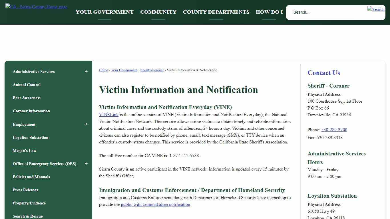 Victim Information and Notification | Sierra County, CA - Official Website