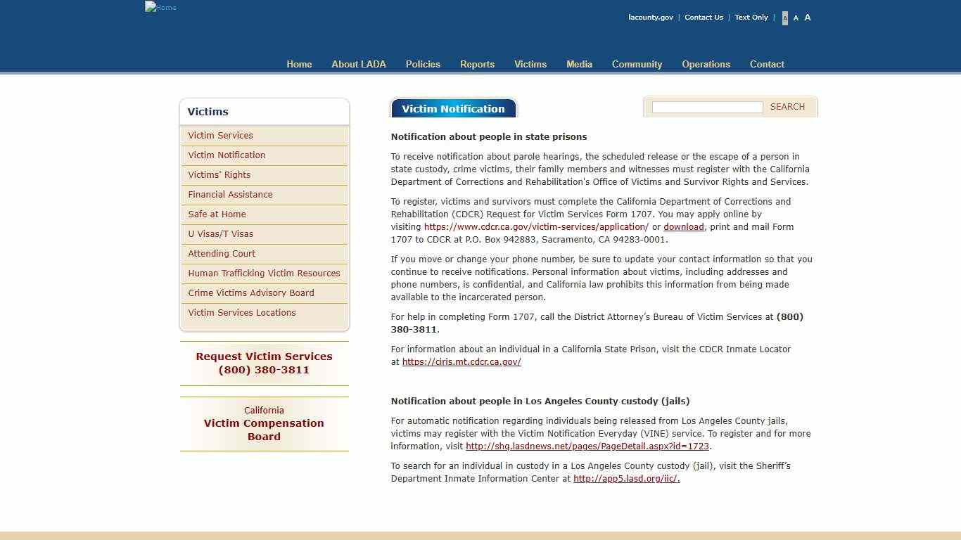 Victim Notification | Los Angeles County District Attorney's Office